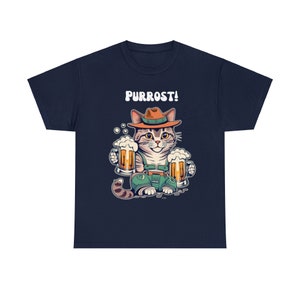 面白い乾杯ビールシャツ 男性と女性のための飲酒Tシャツ ドイツ猫がビールを飲む Purrost Prost
