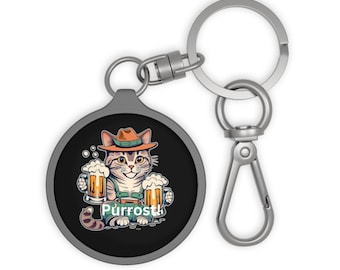 Funny German Cat Keychain: Purrost Beer Stein, Cat Lover Gift