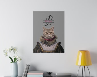 Custom Pet Portrait: Personalized Victorian Era Matte Canvas Art