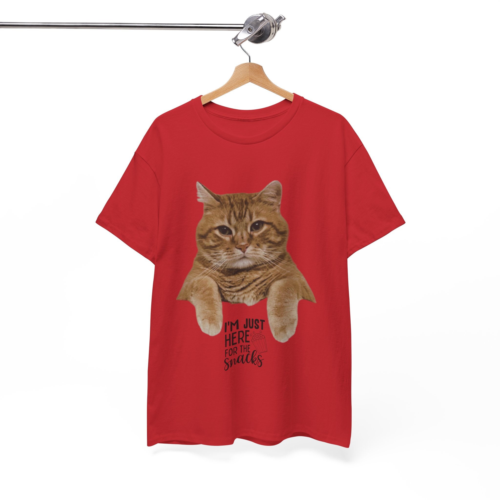 Funny Ginger Cat Tshirt Im Just Here for the Snacks Cute