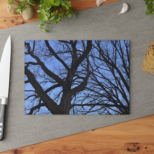 Moon in the trees Glass Cutting Board