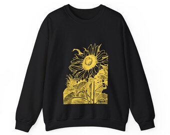 Sunflower Graphic ひまわり フラワー スウェット Sunflower Sweatshirt: Minimalist Floral Design, Garden Lover Gift