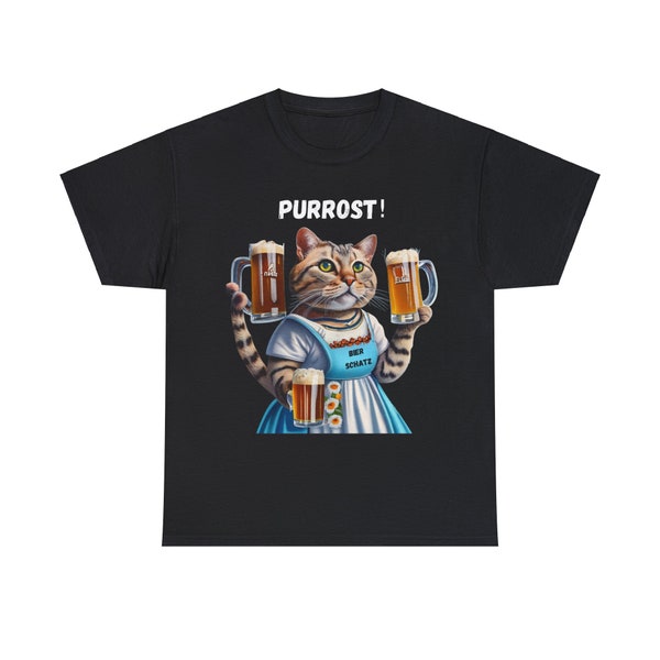 Funny tshirt Cheers Purrost Shirt Funny Cat Shirt Drinking T-Shirt German Cat Drinking Beer Stein Octoberfest