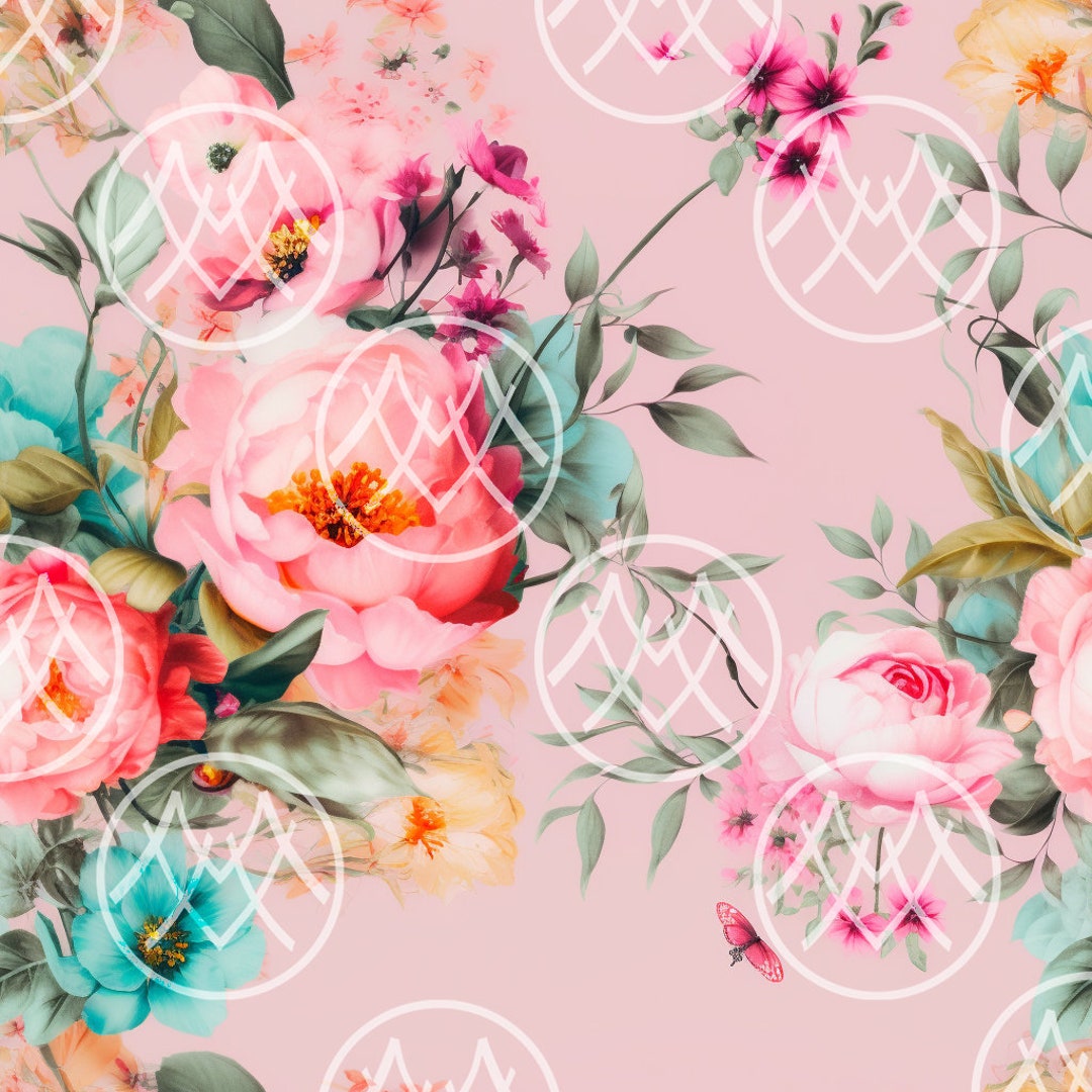 Spring Queen Pink Pattern in Sophia: Print Digital Pattern for Fabric ...