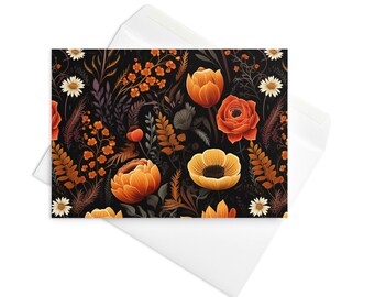 Blank Greeting Card: Fall Florals Collection in Juno