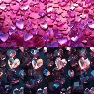 32pc Crystal Heart e motivi floreali: sfondi Instagram e TikTok