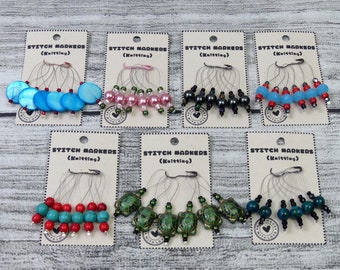 Stitch Markers for Knitting, Sets of 6 - Handmade Notions - Gifts for Knitters - Great Stocking Stuffers
