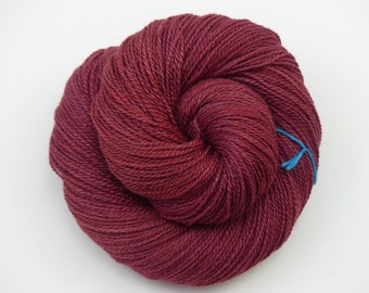 Antique Firebrick - OOAK Hand Dyed 50/50 Wool / Silk Blend Yarn - Sport Weight 2-ply 470 yards - Earthy Red - Great for Knitting and Crochet