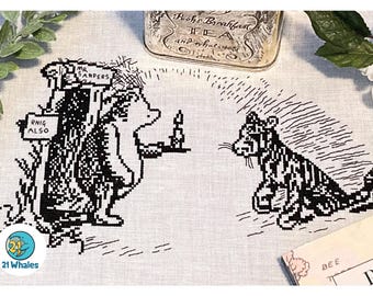 Winnie the Pooh & Tigger Cross Stitch Pattern: Vintage Children's Art (PDF Download)