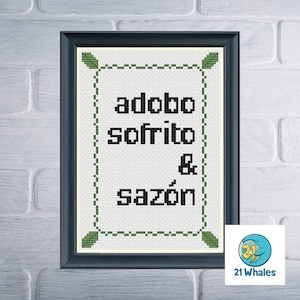 Sabores De Puerto Rico Cross Stitch Pattern | Cooking Kitchen