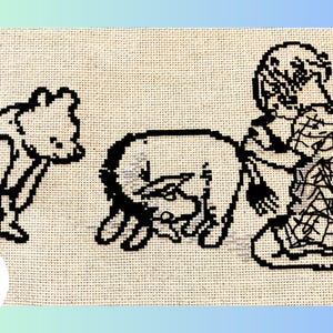 Eeyore's Tail Cross Stitch Pattern: Vintage Winnie the Pooh Illustration (PDF Pattern