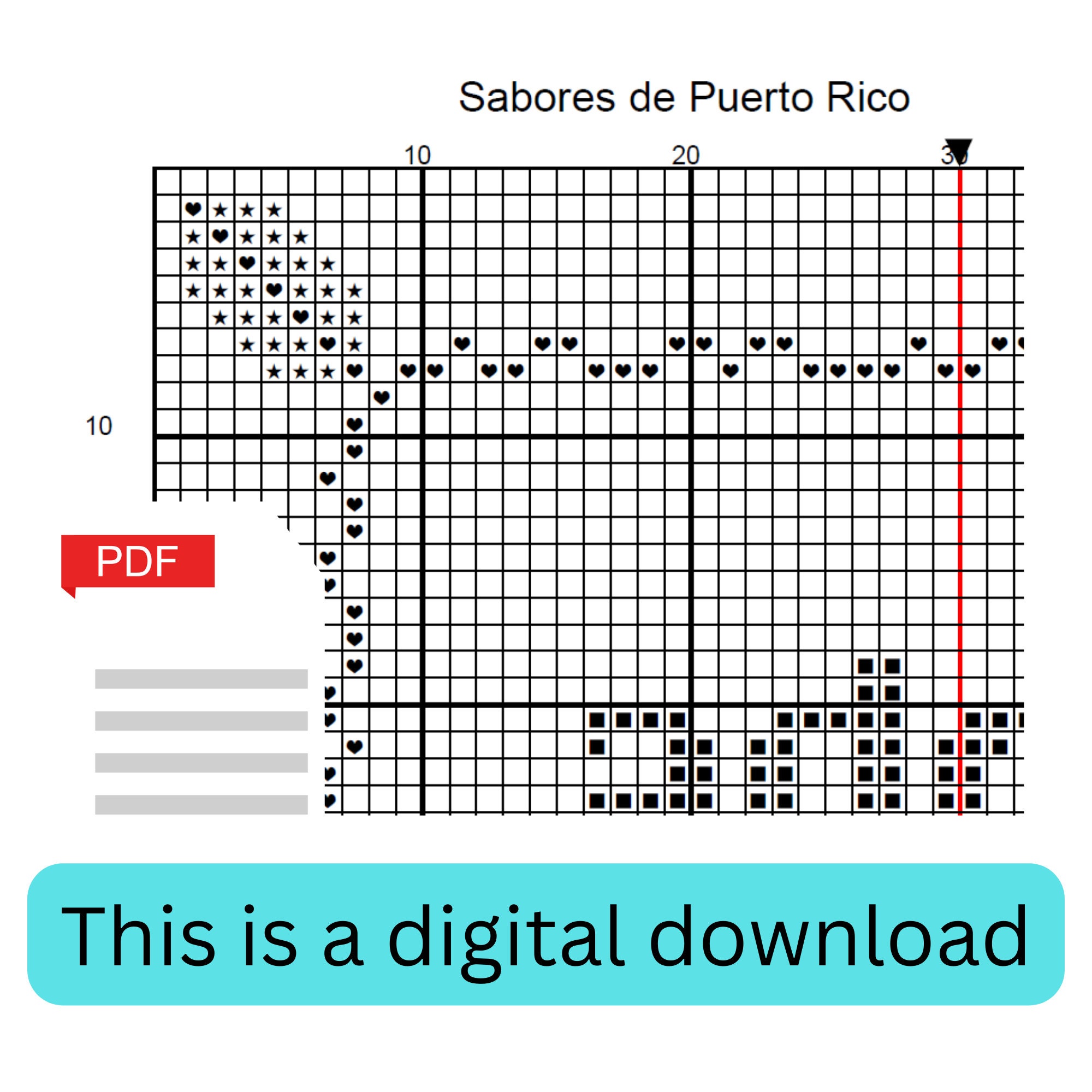 Sabores De Puerto Rico Cross Stitch Pattern | Cooking Kitchen ...