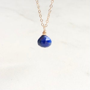 Lapis Lazuli Necklace, blue lapis lazuli jewelry for women, blue lapis necklace for women, blue gemstone pendant necklace gift for her