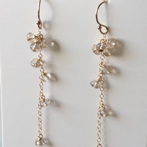 Champagne Topaz Drop Earrings | handmade jewelry for women, dangle earrings topaz jewelry, November birthstone jewelry for her topaz jewelry