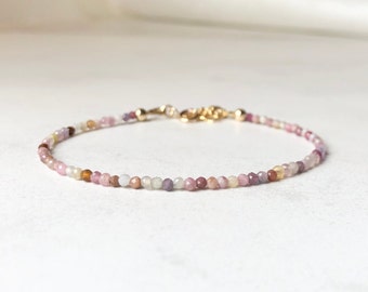 Dainty Pink Opal Bracelet | October birthstone jewelry for women, opal jewelry handmade bracelet, minimalist stacking bracelet, boho jewelry
