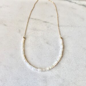 Ethiopian Opal Necklace | handmade opal jewelry for women, October birthstone jewelry for her, white opal jewelry, anniversary gift for her