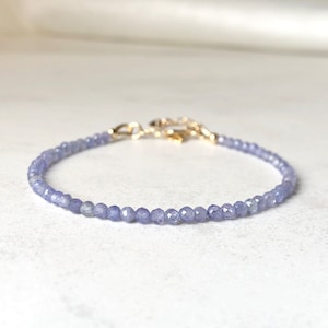 Tanzanite Bracelet | December birthstone jewelry for women, minimalist jewelry, stacking bracelet, handmade jewelry for her, boho jewelry