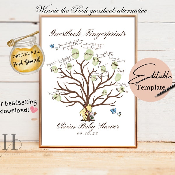 Winnie The Pooh Tree Fingerprint Etsy winnie-the-pooh-tree-fingerprint-etsy