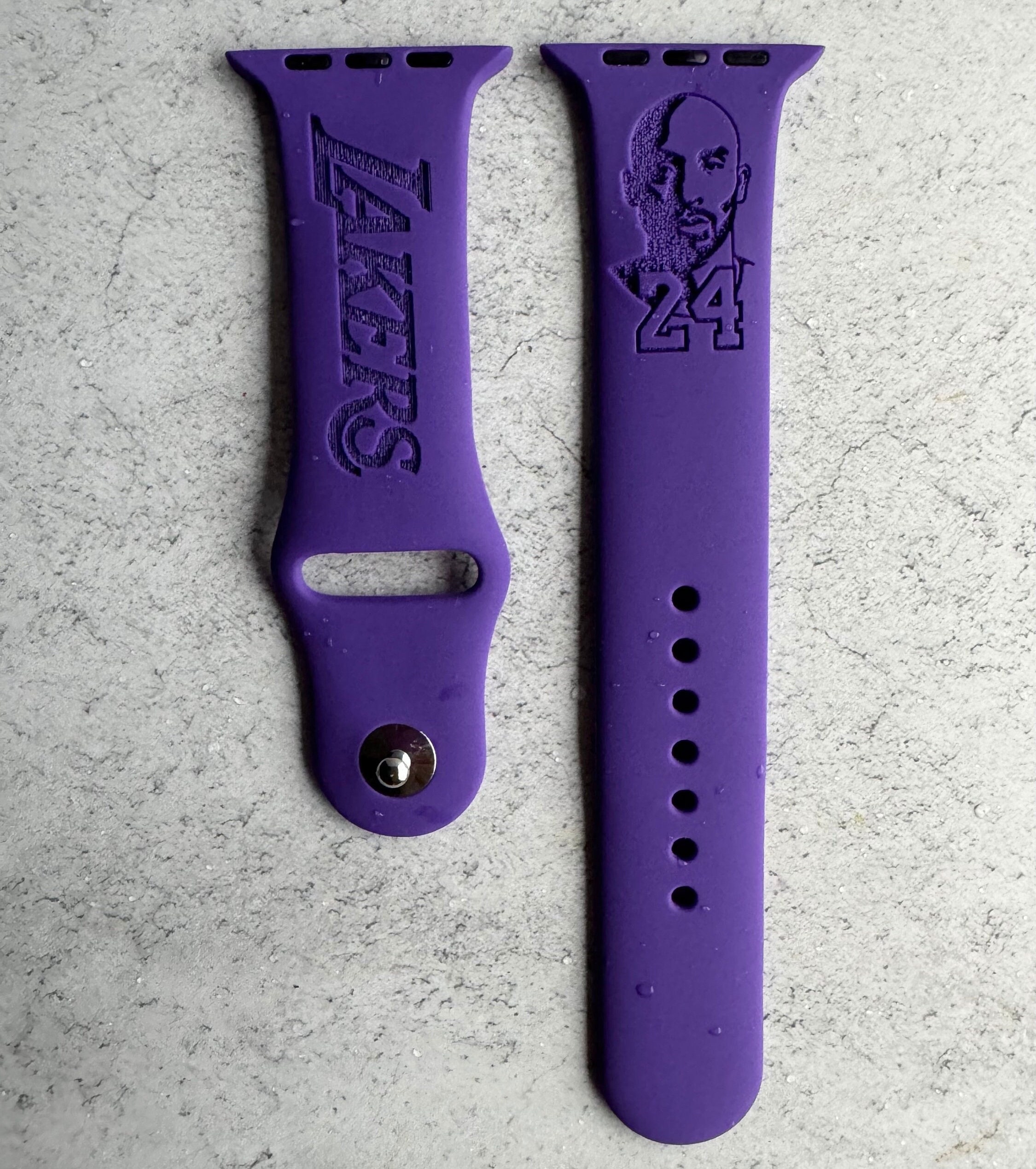 Lakers Kobe Bryant Engraved Silicone Apple Watch Band Fits