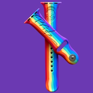 Pride Engraved Apple Watch Band Pride Edition fit all Series 1 2 3 4 5 6 7 8 9 and SE 1 2 3 Gen, Love is Love Gift