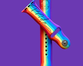Pride-gegraveerde regenboog Apple Watch-band: cadeau liefde is liefde