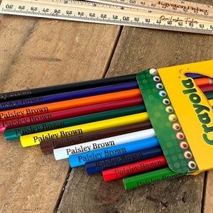 Lápis de cor Crayola gravados de volta às aulas, conjunto com 12, 24 ou 36 presentes para estudantes, material escolar