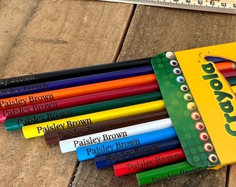 Lápices de colores Crayola grabados: regalo para estudiantes de regreso a clases