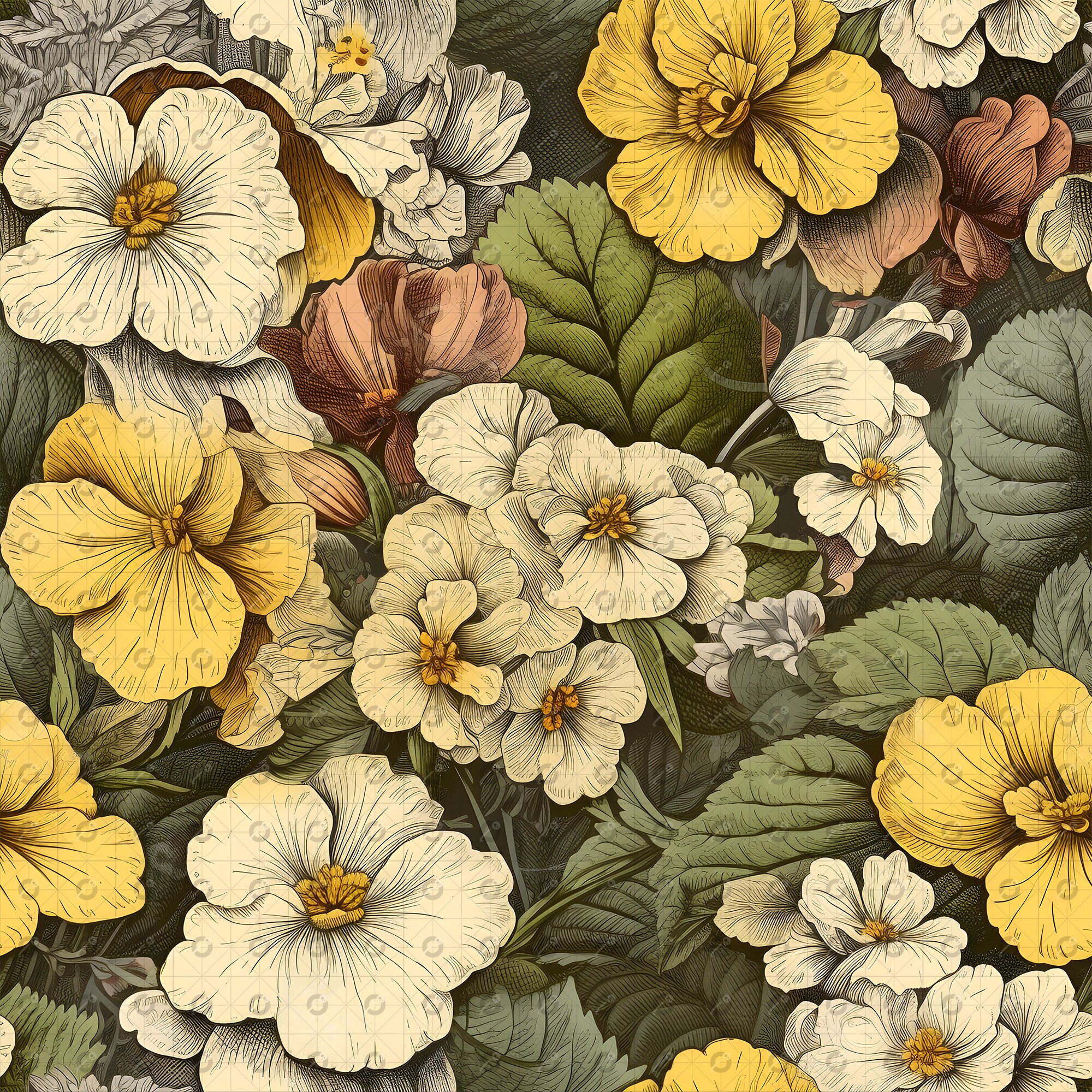 5 Seamless Spring Floral Digital Patterns: Col. 3 – DIY, Scrapbooking ...