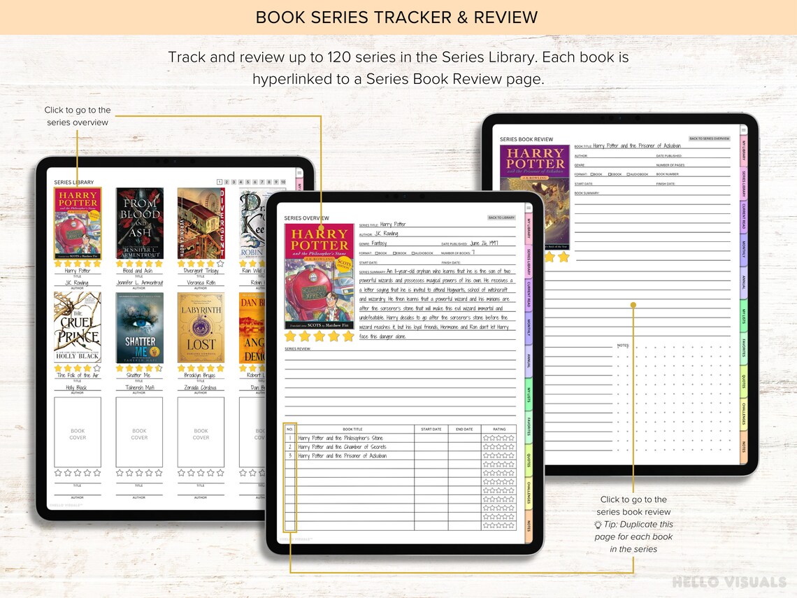 Reading Journal Digital Planner for iPad & Android Gift for Book Lover ...
