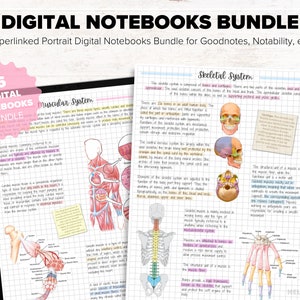 Digitales Hyperlinked Notebook Minimal Notebook Cornell Notiz Vorlage Notizblock Schüler Goodnotes iPad Planer Notability Digital Tablet