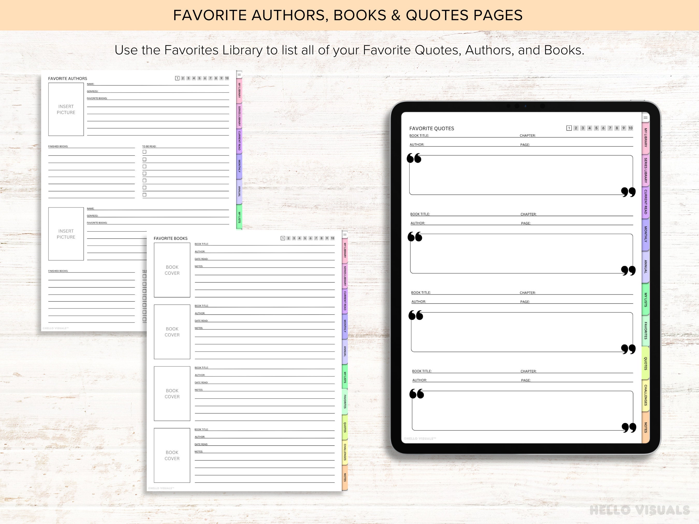 Reading Journal Digital Planner for iPad & Android Gift for Book Lover ...