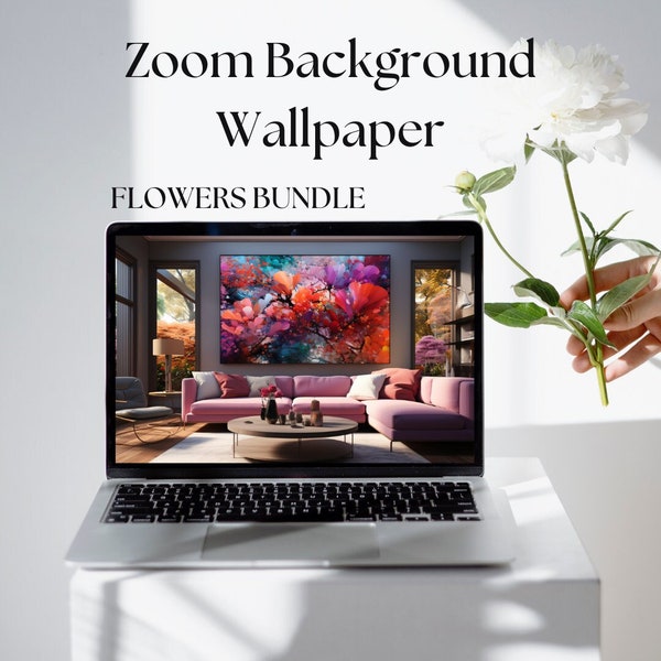 Zoom Background Bundle #2 | Flowers, Artdeco, Garden, Abstract, Modern Living Room | High Quality Image, Desktop Wallpaper, Microsoft Teams