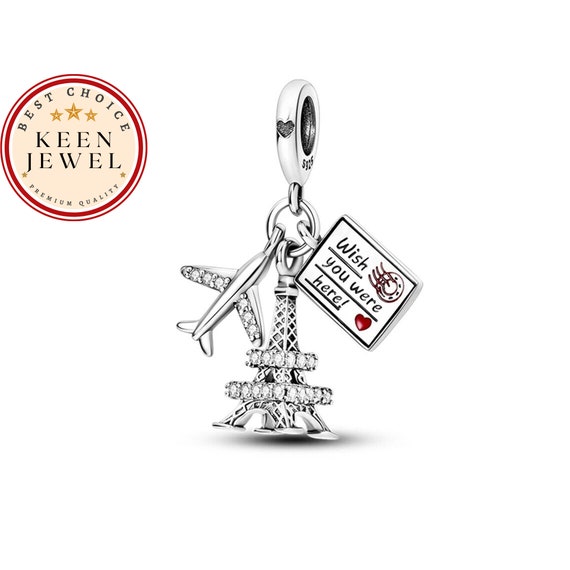 Paris Eiffel Tower Charm: 925 Sterling Silver Travel Charm - Etsy