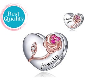 Familien-Herz-Charme für Pandora-Armband, ich liebe dich Schwester-Charme für Bettelarmband, Familie-Herz-Charme für Bettelarmband