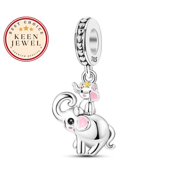 Pandora Fitting Elephant Charm, Charms for Pandora Bracelet, 925