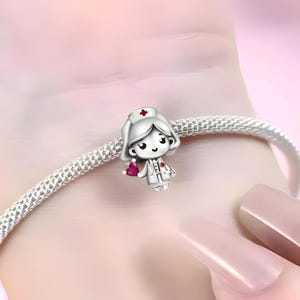 Collana Per Infermiera In Argento 925 Con Caduceo E Ali D'Angelo - Gioiello Ipoallergenico Con Scatola Regalo