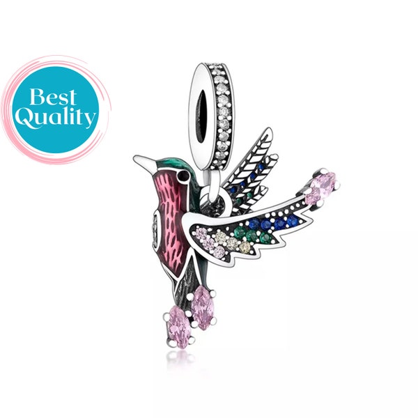 Charme d'oiseau de bourdonnement pour bracelet de Pandora, charme d'oiseau de concepteur de bourdonnement pour bracelet de Pandora, cadeaux d'anniversaire pour elle, cadeaux de fille