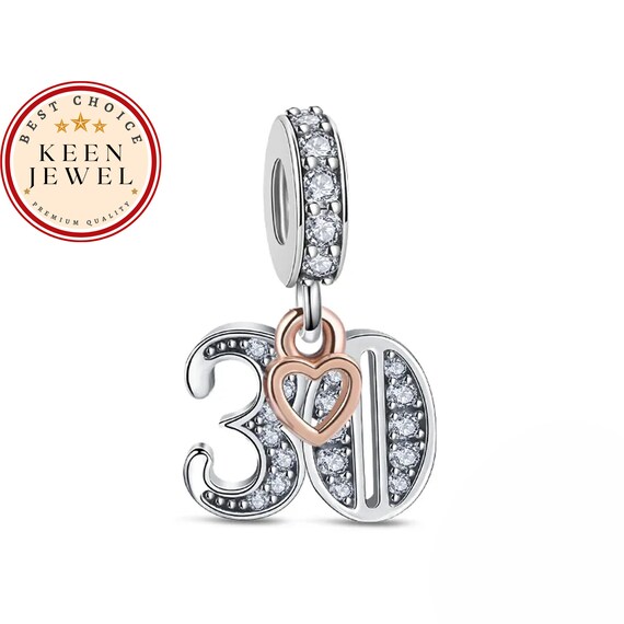 Pandora Fitting 30th Birthday Charm For Bracelet Birthday Charm For Pandora Daughter Gifts Best Friend Christmas Gifts