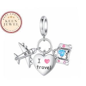 Amuleto para pulsera &quot;Me encanta viajar&quot;