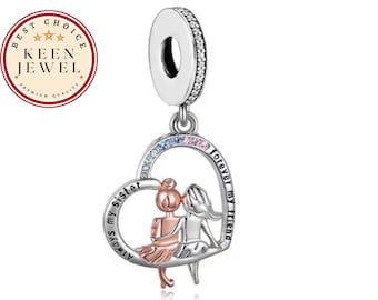 Charm Toujours ma soeur pour bracelet Pandora, cadeaux pour meilleure amie, cadeaux pour soeur, breloques de créateur pour bracelet Pandora