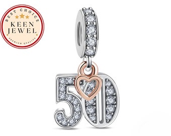 50th Birthday Charm For Bracelet, Birthday Gifts For Her, Mother Gifts
