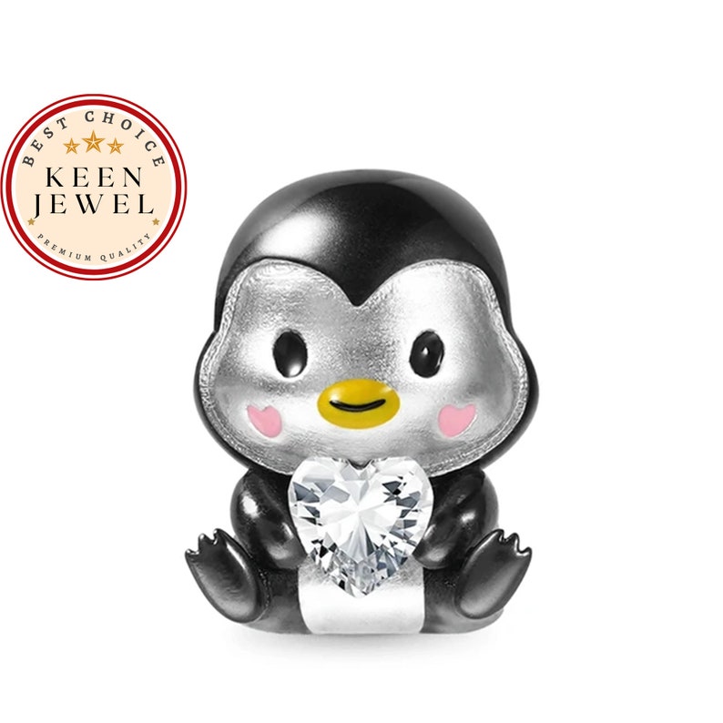 Encanto de pingüino para pulsera, regalos de cumpleaños para ella, encanto de invierno para pulsera, regalos de hija para ella imagen 1