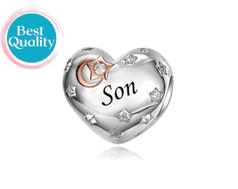 Sohn Herz Charm für Pandora Armband, Designer Herz Charm für Pandora Armband, Geburtstagsgeschenke für Sie