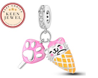 Ijs bungelen charme voor armband, Paw Cone charme voor armband