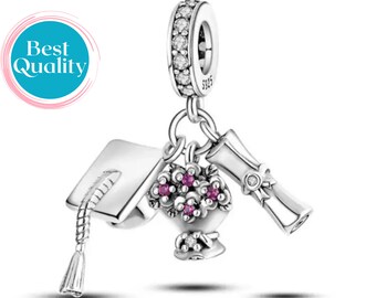 Abschluss-Charm für Pandora-Armband, Designer-Abschluss-Charm für Pandora-Armband, Abschlussgeschenke für Sie