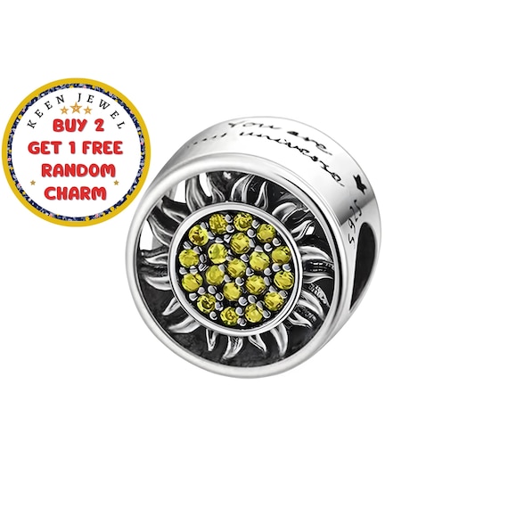 パンドラブレスレット用太陽と月のチャーム：天体ジュエリーギフト