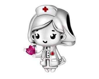 Nurse Charm For Pandora Bracelet• Nurse Gift for Her • RN Graduation Gift • Nurse Bracelet Charm • Medical Jewelry