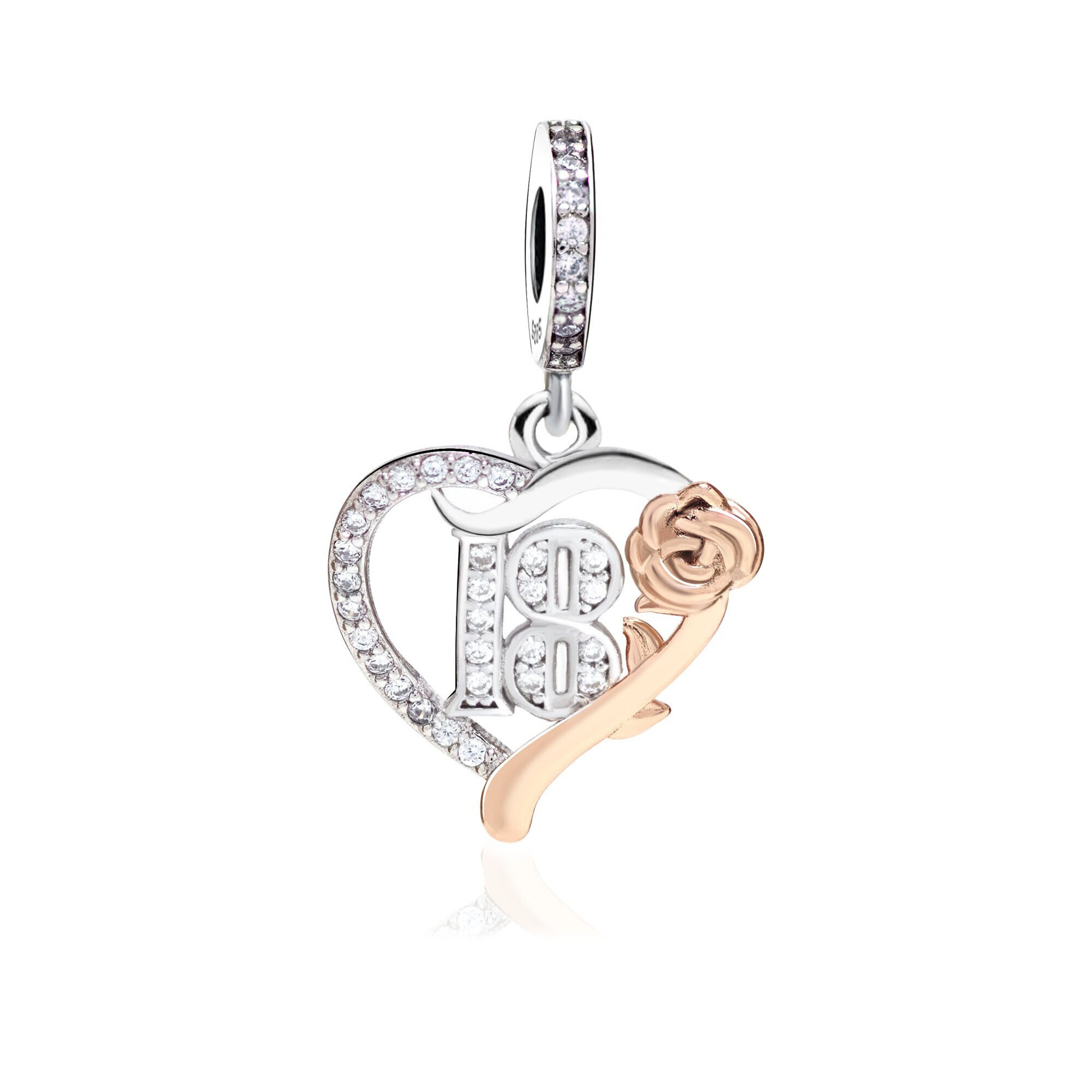Amazon.com: MiiFort 18th Birthday Love Heart Dangle Charm Compatible with  Pandora Bracelets Women Daughter Sister Wife Gift Anniversary: Clothing,  Shoes & Jewelry