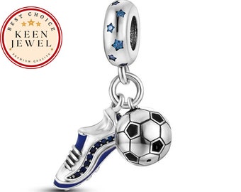 Encanto de fútbol para pulsera Pandora, encanto de zapato para pulsera Pandora, encanto de chica atleta para pulsera Pandora,