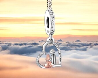 LUXILLA Heart Charm - 925 Sterling Silver With CZ, Perfect For Bracelets & Necklaces, Gift For Grandma, Wife, Best Friend - Valentine's Day, Mother's Day Jewelry - View #3
